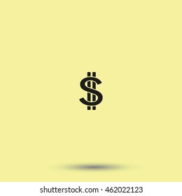 Dollars sign flat icon. USD currency symbol. Money label.