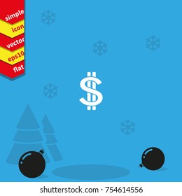 Dollars sign flat icon. USD currency symbol. Money label.
