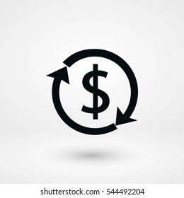 Dollars sign icon, flat design best vector icon