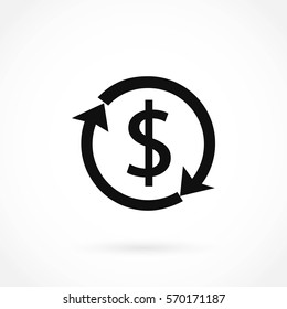 Dollars sign icon, flat design best vector icon