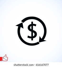 Dollars sign icon, flat design best vector icon