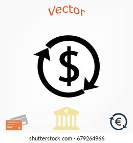 Dollars sign icon, flat design best vector icon