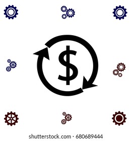 Dollars sign icon, flat design best vector icon