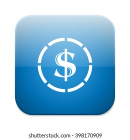 Dollars sign icon. USD currency symbol. Money button.