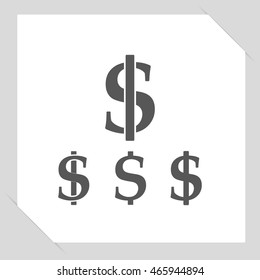 Dollars sign icons set. USD currency symbol. Money label. 