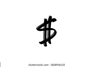dollars sign on white backgrond. Vector illustration 