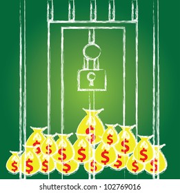 Dollars sign and prison,Vector