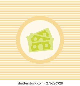 Dollars stack color flat icon vector graphic illustration