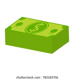 Dollars in the stack . Vector image on white background