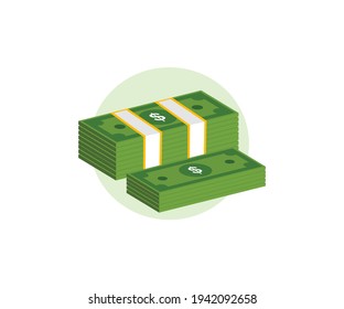 Ilustración de diseño de vectores de pilas de dólares 