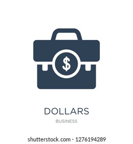 dollars suitcase for business icon vector on white background, dollars suitcase for business trendy filled icons from Business collection, dollars suitcase for business vector illustration