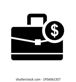 Dollars suitcase for business icon vector on white background