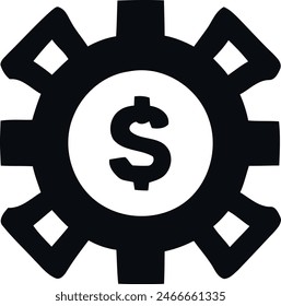 Símbolo de dólar sobre fondo negro con borde blanco.