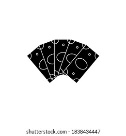 Icono vector de dólares. Silueta negra aislada sobre fondo blanco, diseño plano mínimo, eps 10.