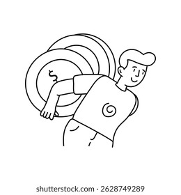 Ilustrações de contorno de vetor de dólares. Arquivo EPS 10