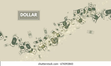 Dollars. Wealth and Success Background. Money and Bank Design. Vector illustration