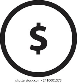 Doller icon logo with circle vector