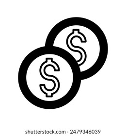 doller icon with white background vector stock illustration