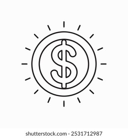 doller icon with white background vector stock illustration