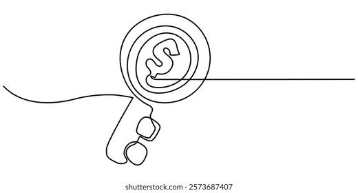 Doller with key icon continuous one line drawing on white background, Keys line icon editible stroke, Dollar Shaped Key I (with Clipping Path), Put the dollar sign key into the keyhole, FINANCE. 