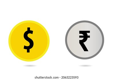 Doller and Rupees illustration clipart vector