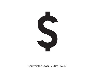 Doller sign icon vector silhouette isolated in white background