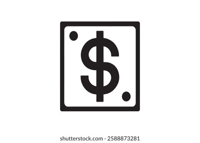 Doller sign icon vector silhouette isolated in white background