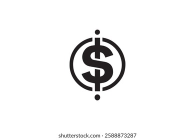 Doller sign icon vector silhouette isolated in white background