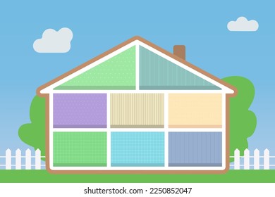 Premium Vector  A watercolor illustration of a colorful doll house