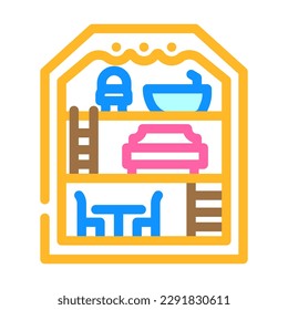 dollhouse toy child color icon vector. dollhouse toy child sign. isolated symbol illustration