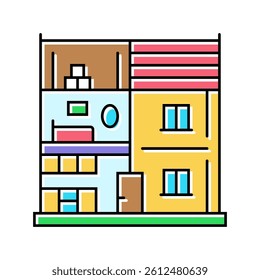 dollhouse toy child game play color icon vector. dollhouse toy child game play sign. isolated symbol illustration