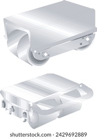 Dollie or transport roller for heavy load front and lateral transfer
