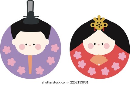 Doll's Festival Round Odairi and Hina dolls