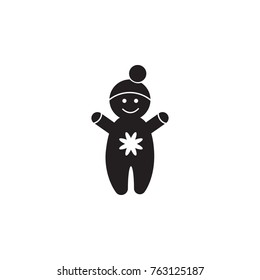 Dolls, little boy black silhouette icon. Toy element icon. Premium quality graphic design icon. Signs, outline symbols collection icon for websites, web design, mobile app on white background