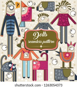 Dolls seamless pattern