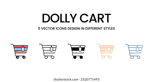 Ícones vetoriais Dolly Cart prontos para uso para aplicativos móveis e da Web