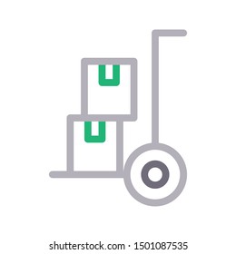 dolly colour line vector icon