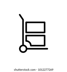 Dolly flat icon set . Single high quality outline symbol of info for web design or mobile app. Thin line signs for design logo, visit card, etc. Outline logo of dolly