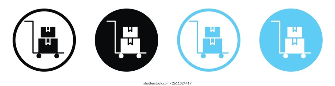 Dolly flatbed icon collection. vector illustration set