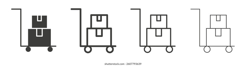 Dolly flatbed icon collection for website designs