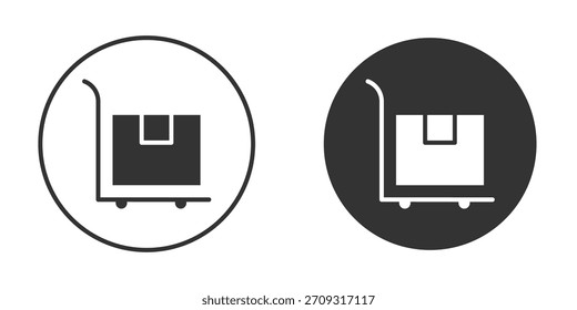 Dolly flatbed icon in glyph style for web Design. UI UX icons