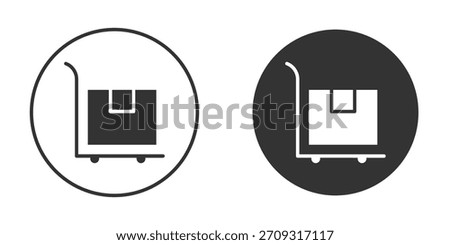 Dolly flatbed icon in glyph style for web Design. UI UX icons
