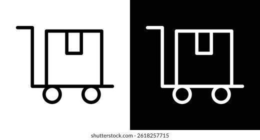 Dolly ícone achatado forma gráfico simples clipart símbolo. linha fina contorno arte