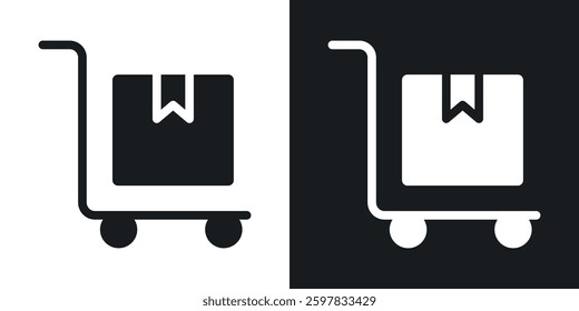 Dolly flatbed icon symbol collection on white background.