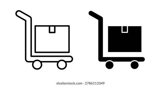 Dolly flatbed icon symbol. Flat and Stroke Vector illustration
