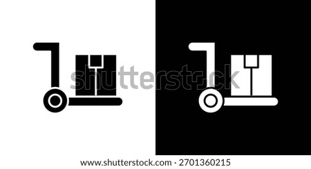 Dolly flatbed icon. Vector illustration. Flat design.
