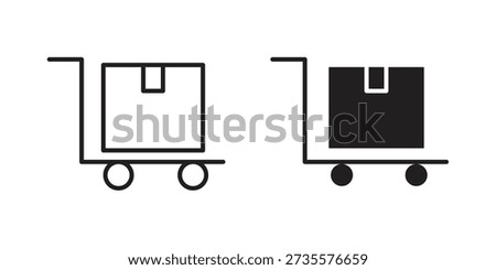 Dolly flatbed icons Concepts. black solid and line stroke designs for web and app use