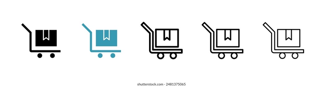 Dolly flatbed line icon vector set.