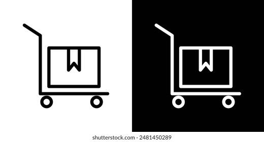 Dolly flatbed line icon vector illustration set.