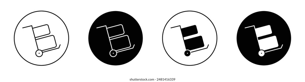 Dolly flatbed outlined icon vector collection.